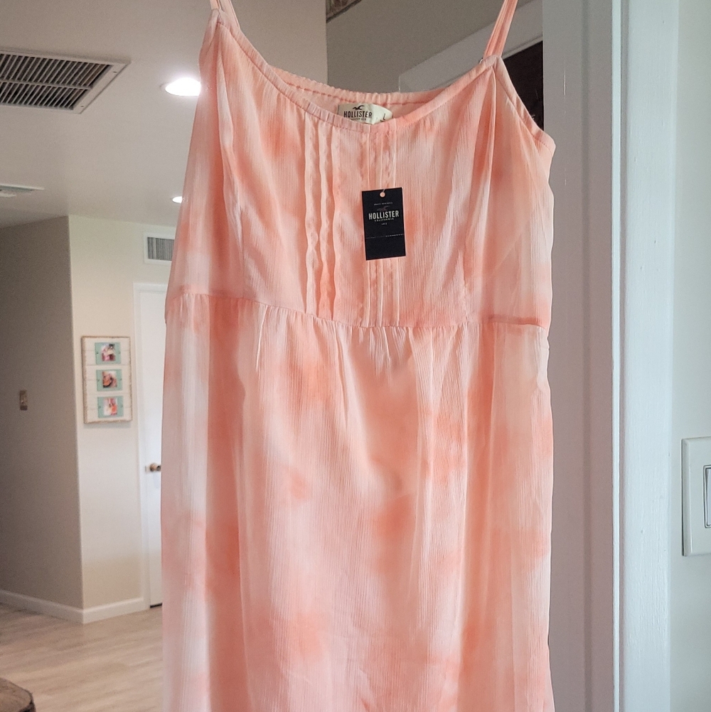 Hollister Chiffon Pintuck Dress Large NWT